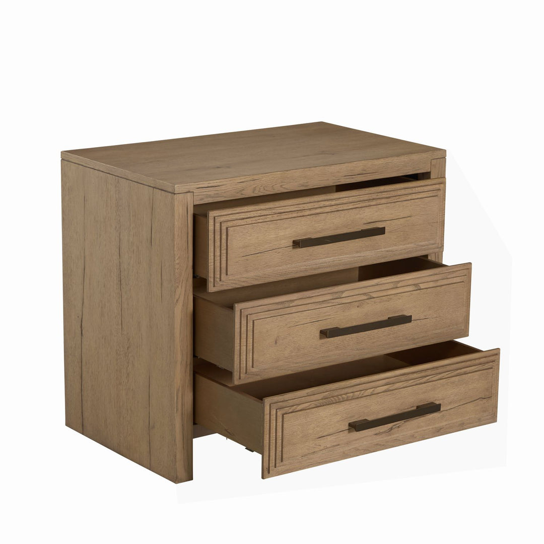 Wren Oak Wood Chest - 3 Drawers, Dawn