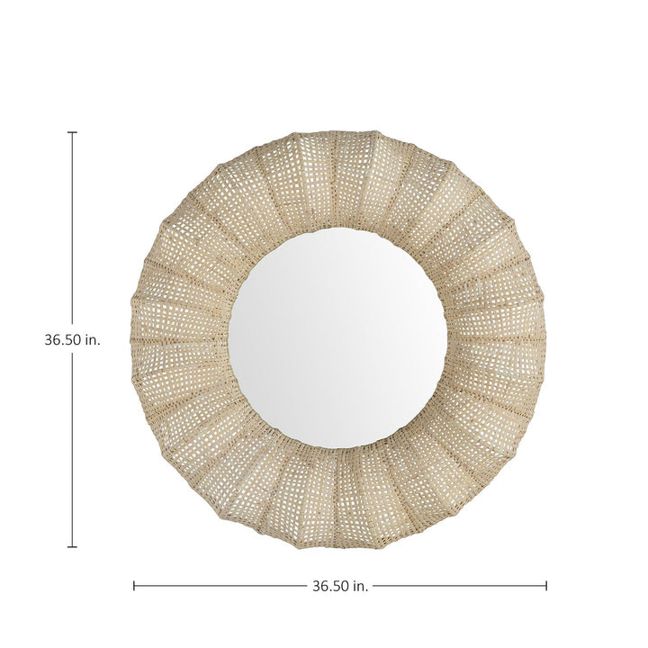 Delilah Circle Accent Mirror - Winter White, 36.5 In. H X 36.5 In. W X 6 In. D