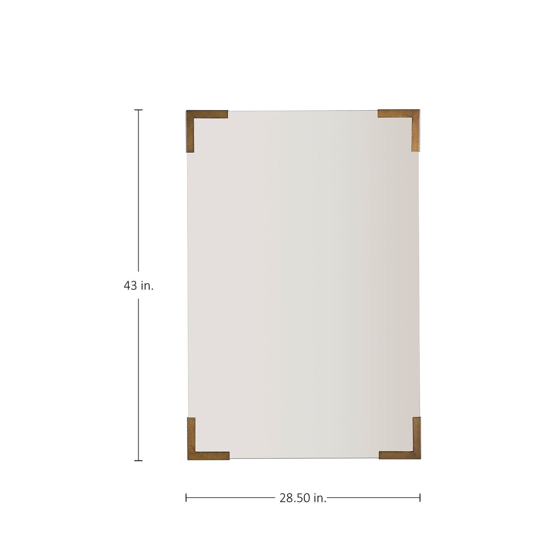 Roth Rectangle Vanity Mirror - Antique Brass, 43 In. H X 28.5 In. W X 1 In. D