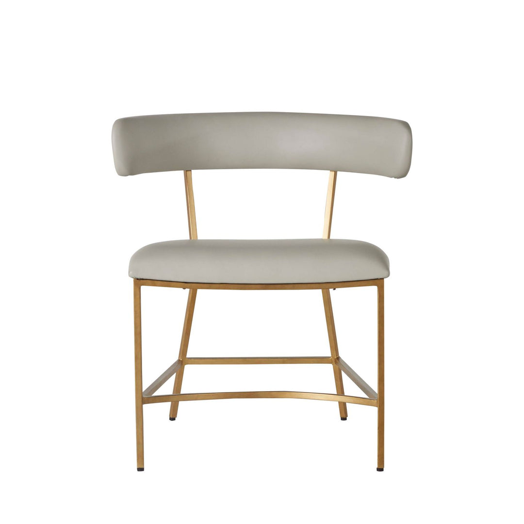 Matlock Metal Faux Leather Dining Chair - White Antique Gold