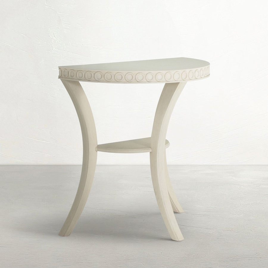 Linda Mindi Wood Half Circle Demilune Table - 32 In. W X 32 In. H