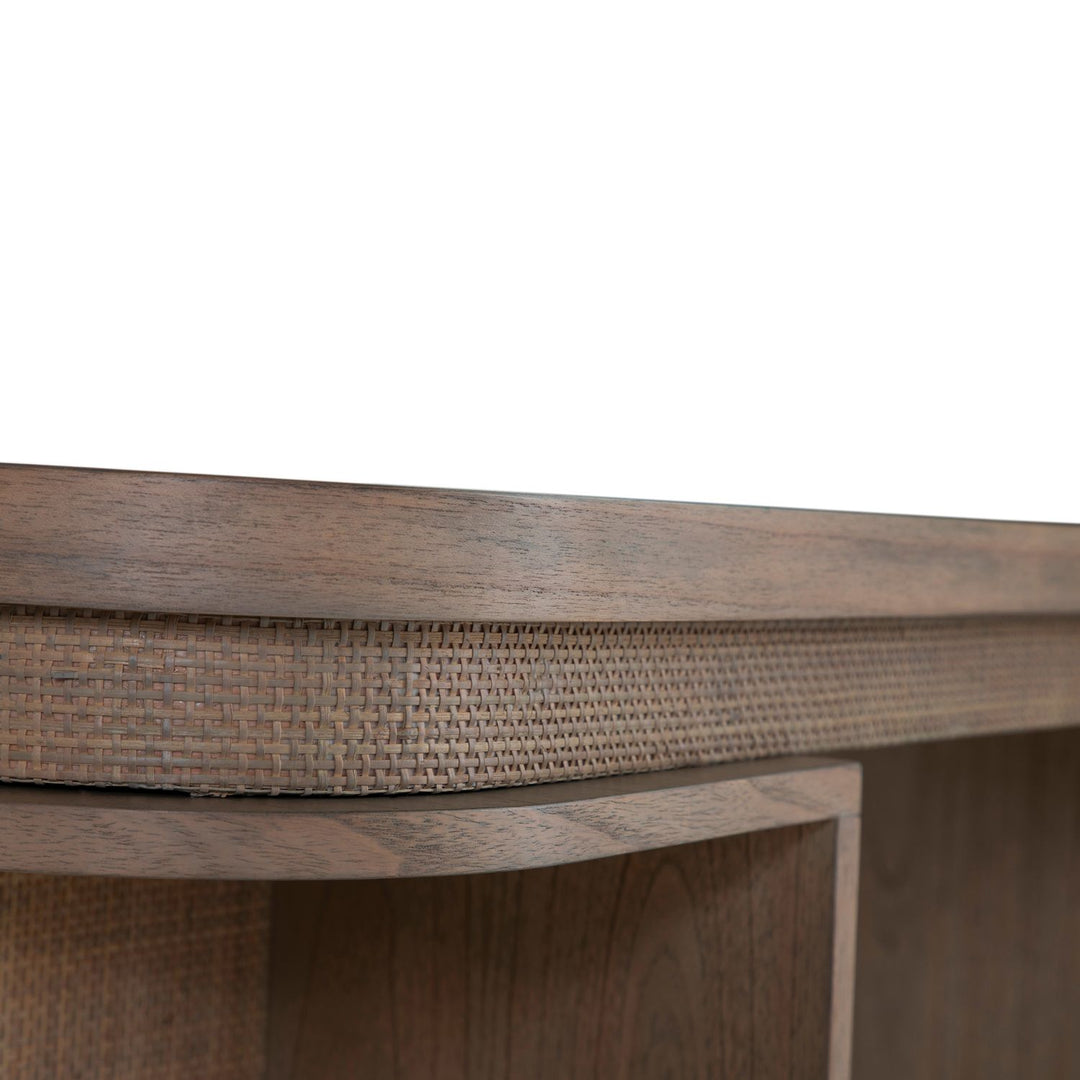 Elsa Mindi Wood Desk - 6 Soft-Close Drawers, Blonde Natural