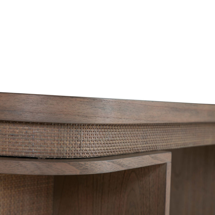 Elsa Mindi Wood Desk - 6 Soft-Close Drawers, Blonde Natural