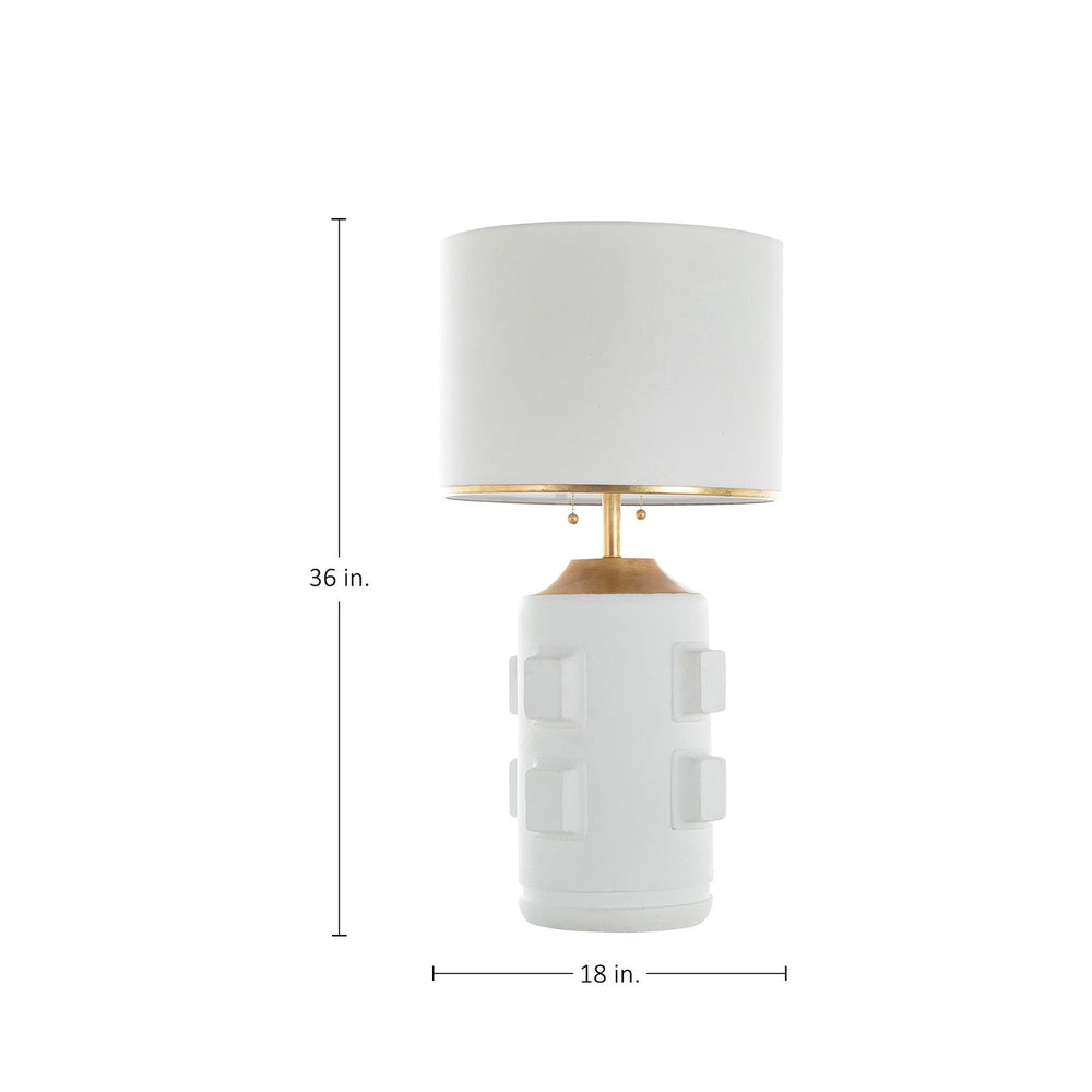 Bridget Ceramic Fabric Plaster White Table Lamp - 36 In. H