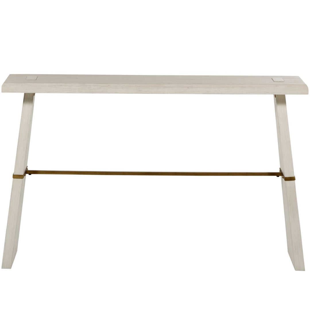 Havana Mindi Wood Rectangle Trestle Console Table - Antique White, 52 In. W X 32.25 In. H
