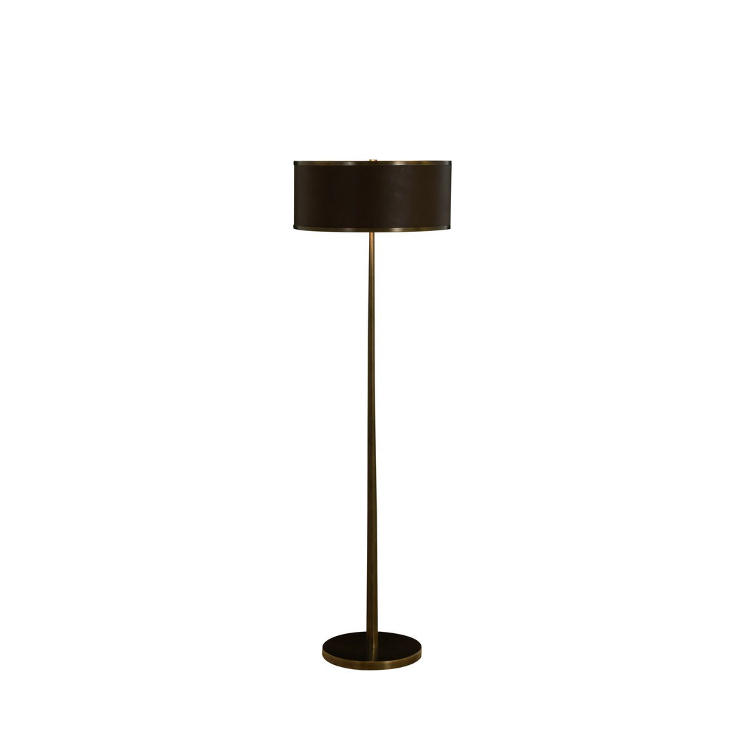 Vistara Mountain Bronze Leather Floor Lamp - 59.5 In. H