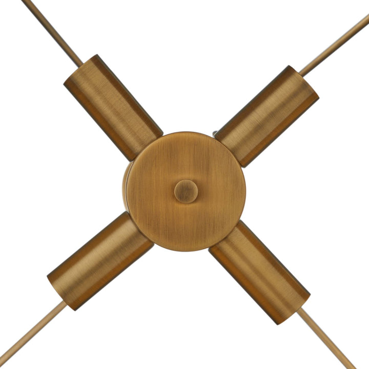 Mariana Leather Antique Brass Pendant Chandelier - 26.5 In. D X 20.25 In. H