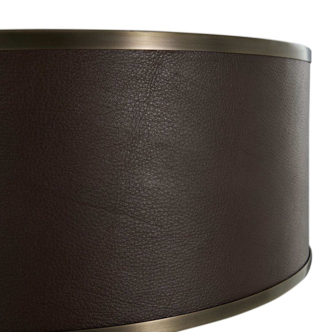 Vistara Mountain Bronze Leather Floor Lamp - 59.5 In. H