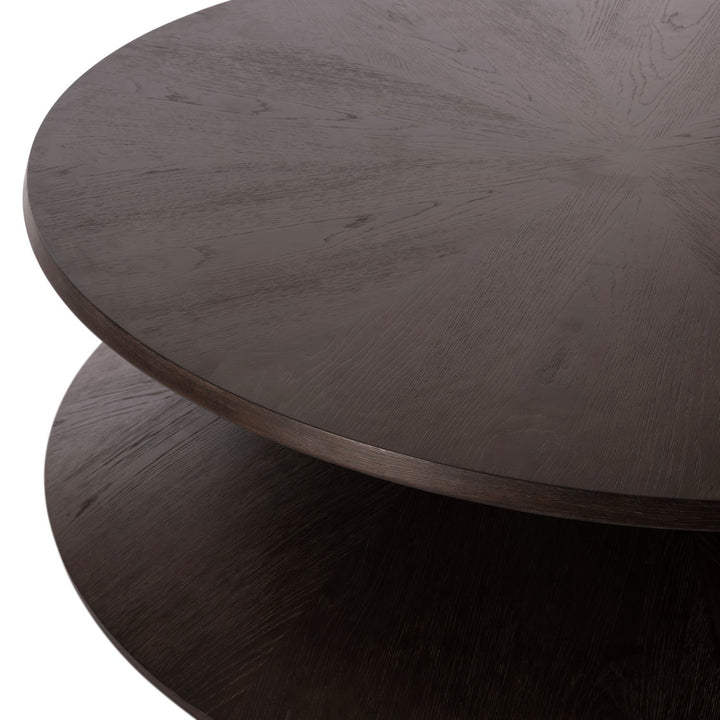 Reid Wood Round Pedestal Coffee Table - 57 In. W X 17 In. H