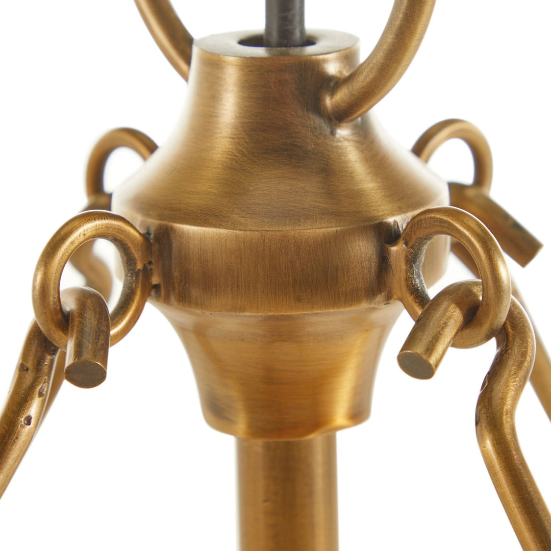 Mariana Leather Antique Brass Pendant Chandelier - 26.5 In. D X 20.25 In. H
