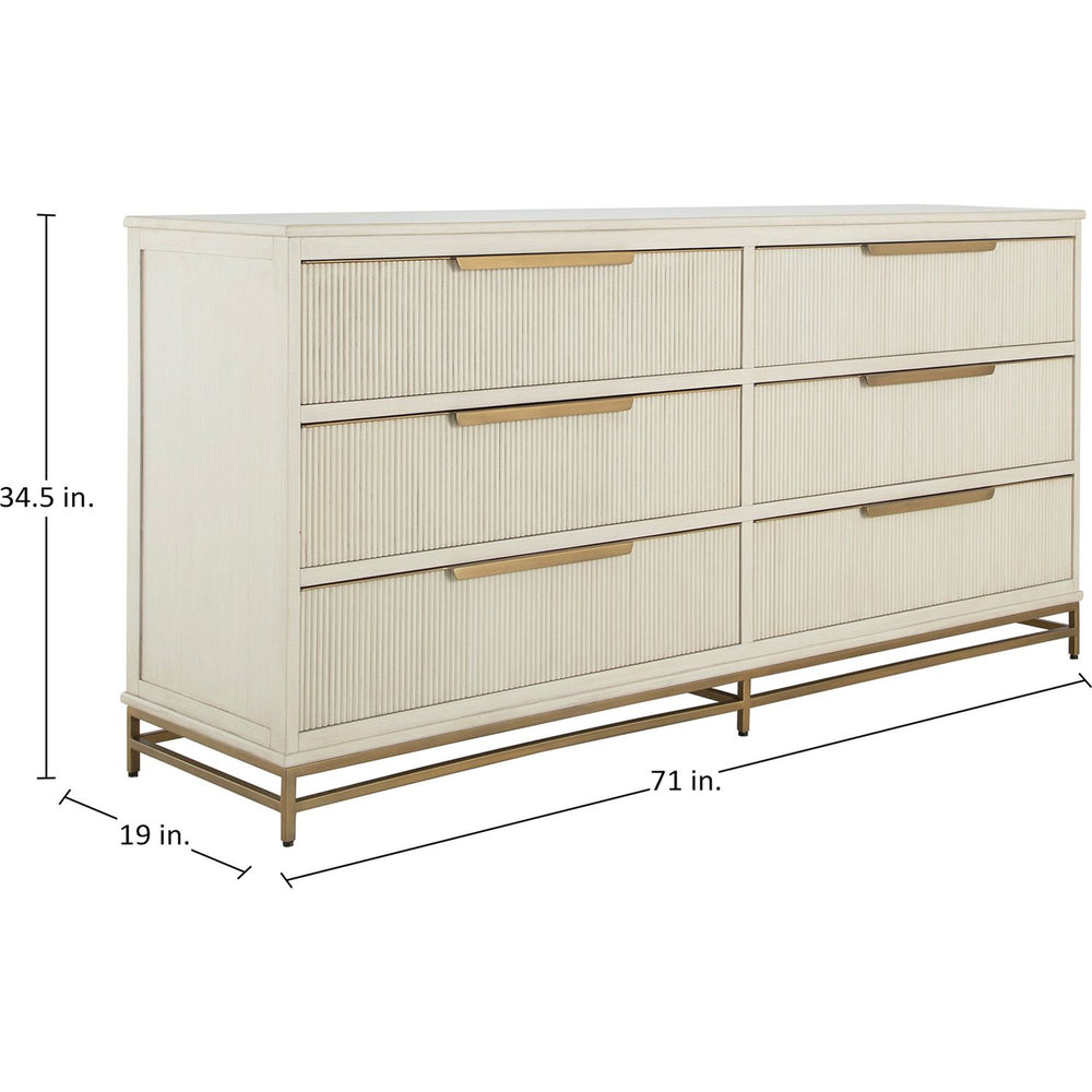 Riggs Wood Dresser - 6 Drawers, Distressed Antique White