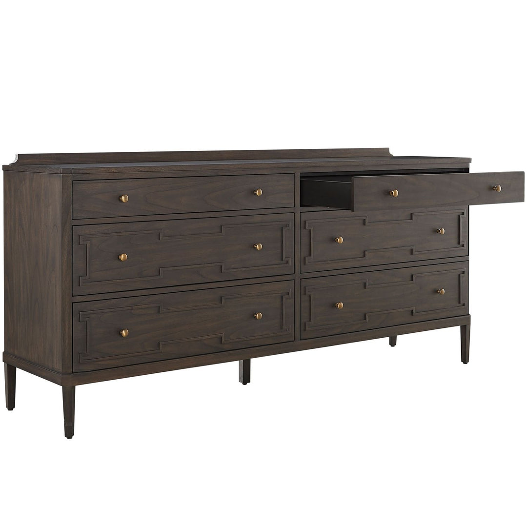 Glenwood Mindi Wood Dresser - 6 Drawers, Cerused Brown
