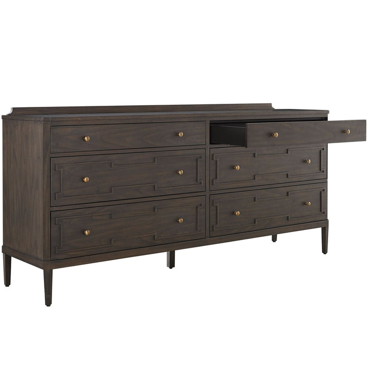 Glenwood Mindi Wood Dresser - 6 Drawers, Cerused Brown