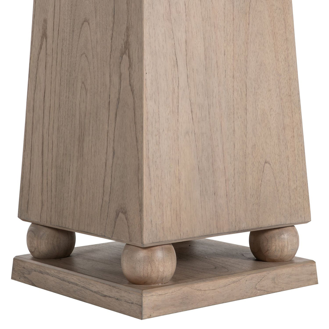 Chess Mahogany Wood Square Pedestal Accent Table - 18 In. W X 36 In. H