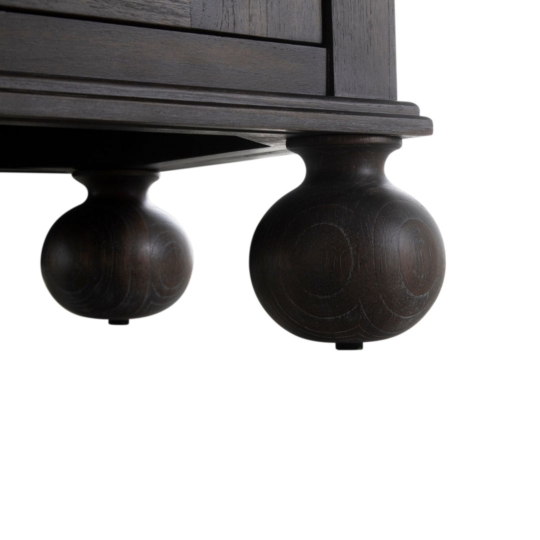 Ezekiel Mindi Wood Sideboard - 3 Shelves, Cerused Forest Black