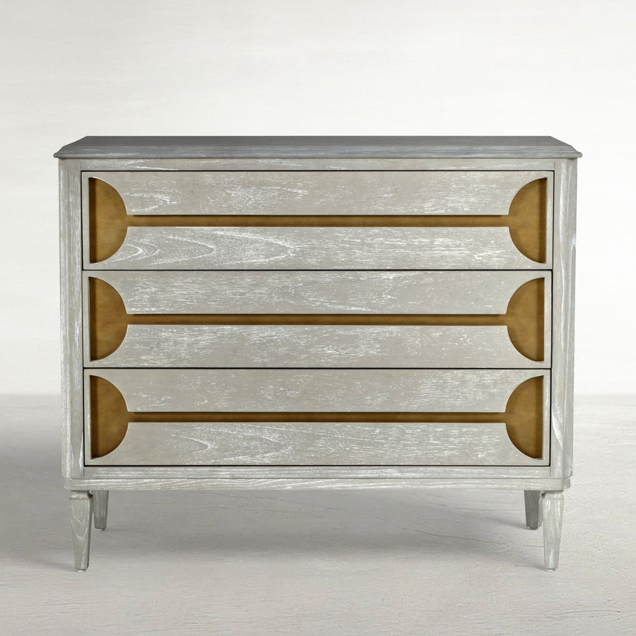 Kaitlin Mindi Sungkai Wood Storage Chest - 3 Drawers, Cerused White