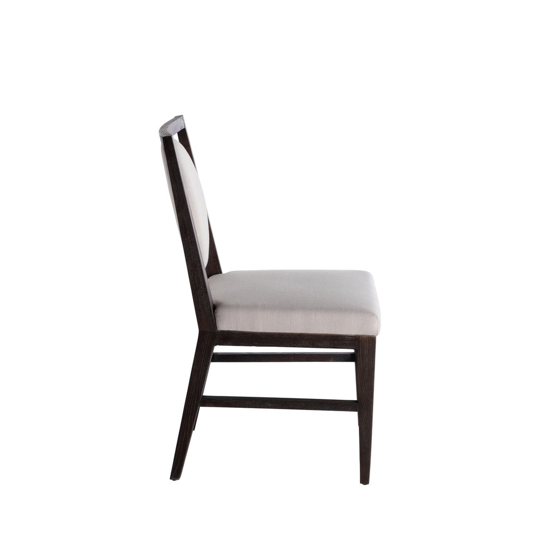 Josy Oak Tapered Legs Dining Chair - Cerused Ash Ivory Beige