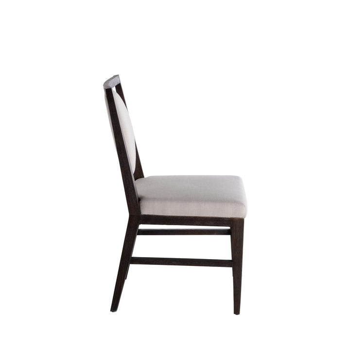 Josy Oak Tapered Legs Dining Chair - Cerused Ash Ivory Beige