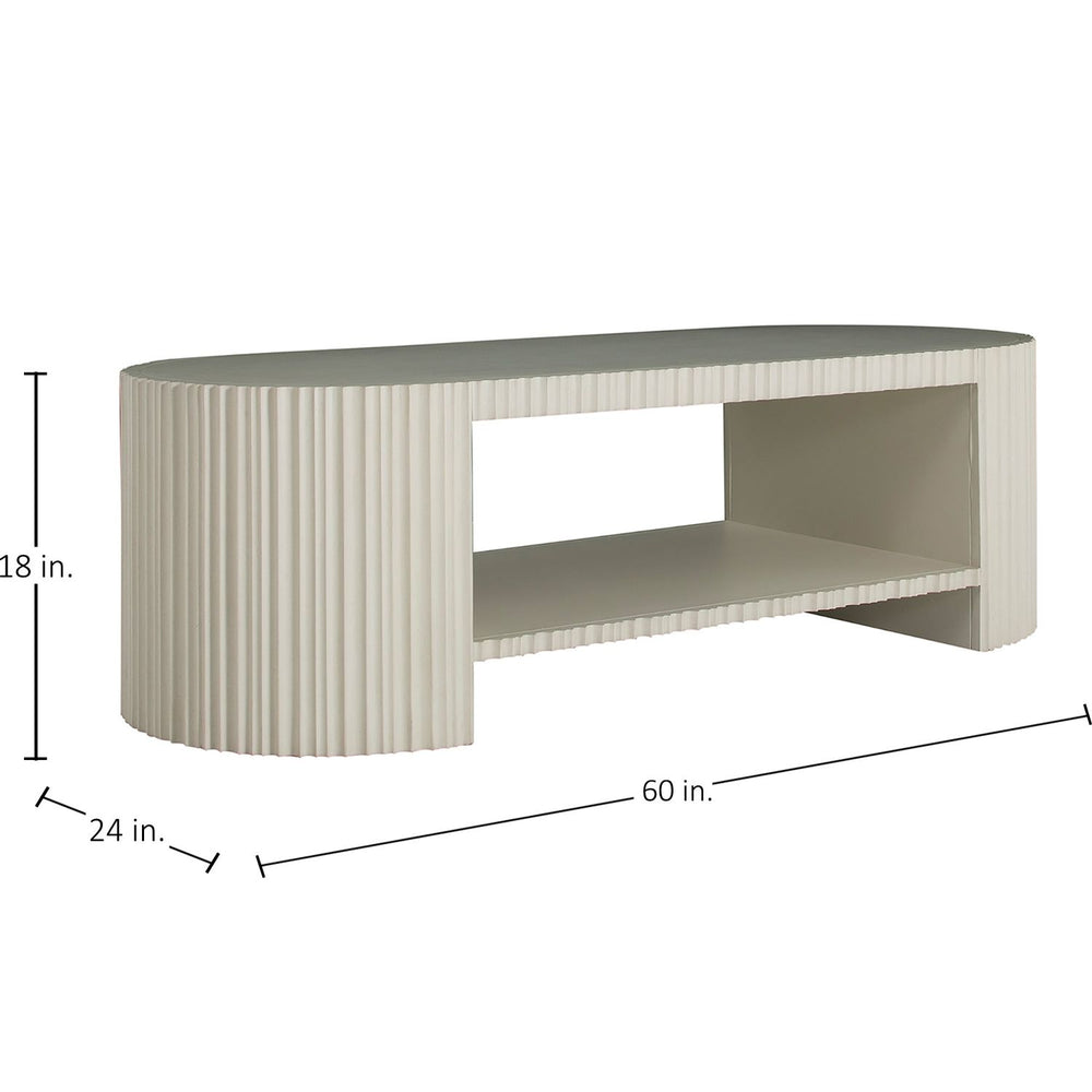 Isadora Mindi Wood Oval Coffee Table - 60 In. W X 18 In. H