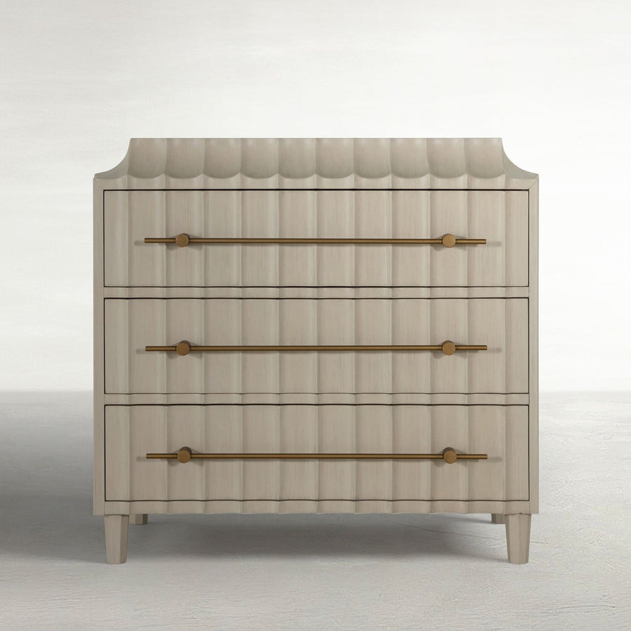 Merigold Wood Arch Graces Chest - 3 Drawers, Sesame White