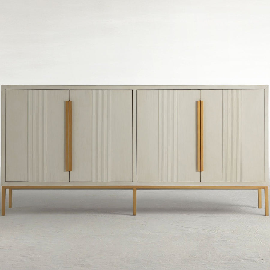 Robinson Wood Sideboard - 2 Shelves, Sesame White