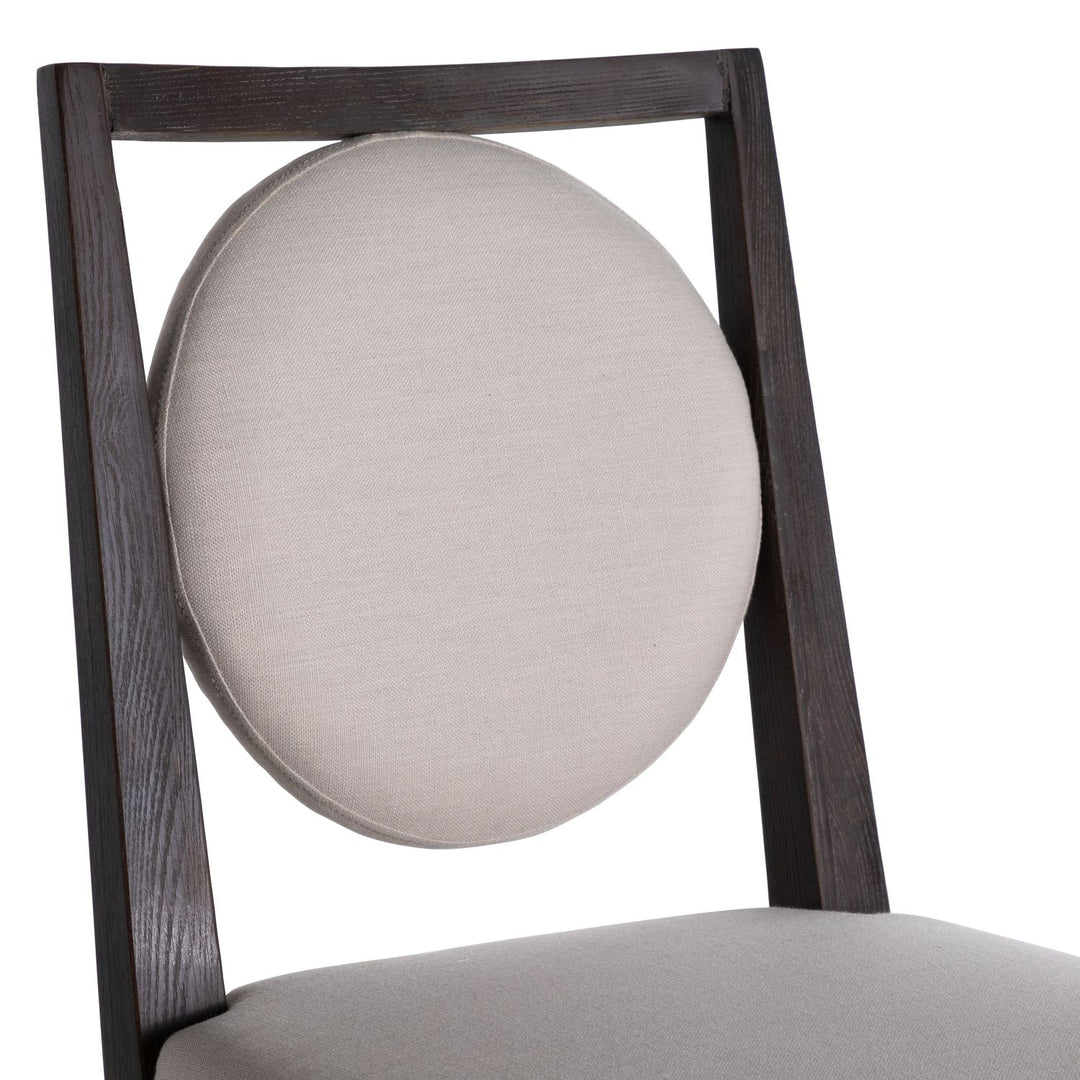 Josy Oak Tapered Legs Dining Chair - Cerused Ash Ivory Beige
