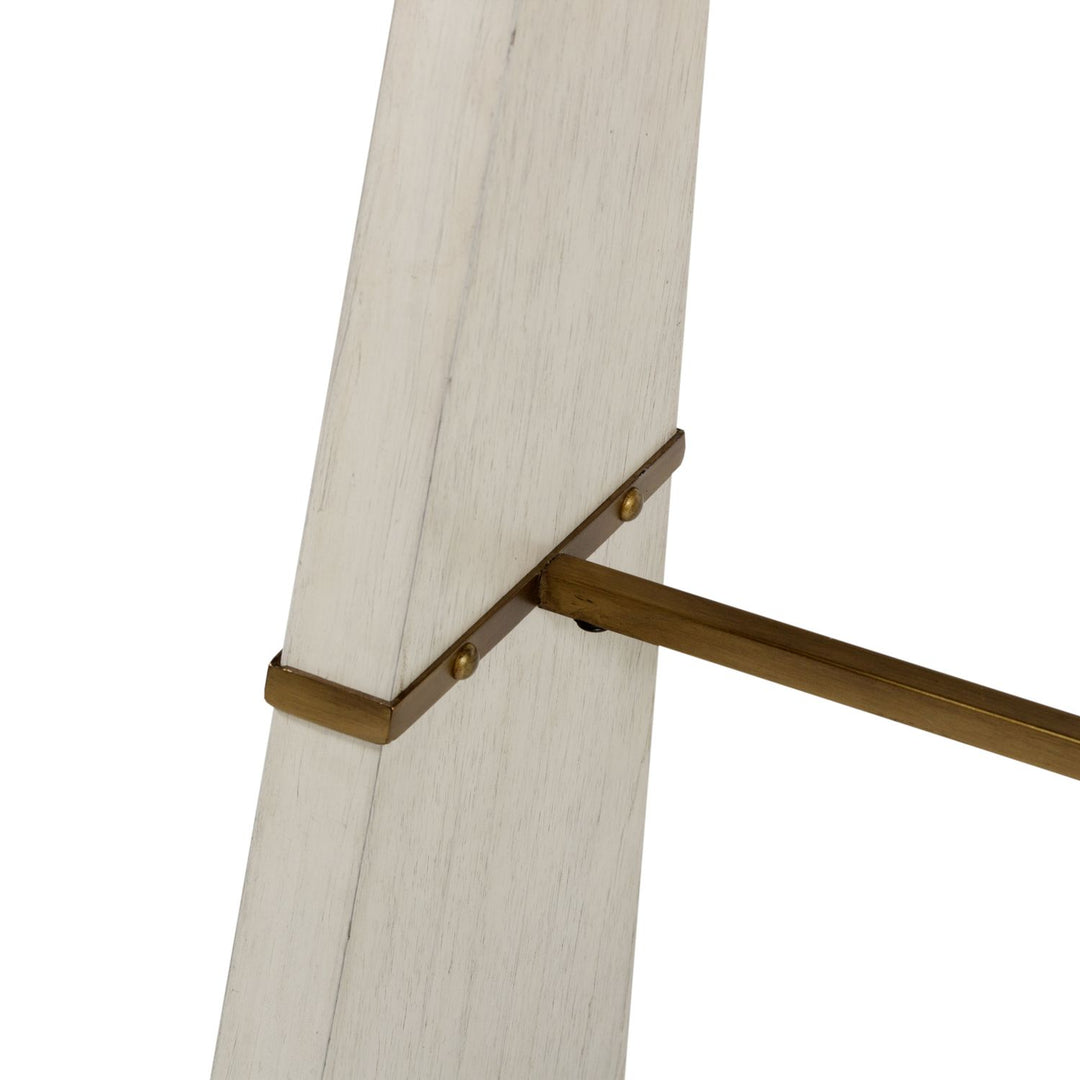Havana Mindi Wood Rectangle Trestle Console Table - Antique White, 52 In. W X 32.25 In. H