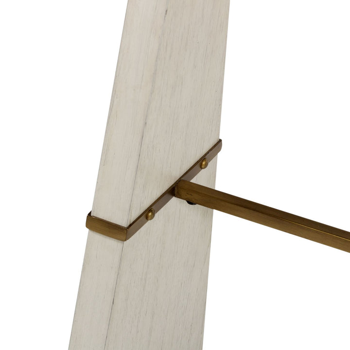 Havana Mindi Wood Rectangle Trestle Console Table - Antique White, 52 In. W X 32.25 In. H