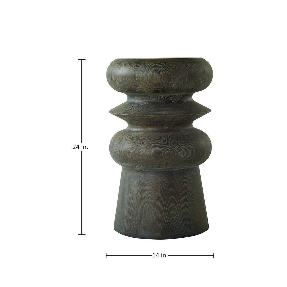 Teva Resin Round Pedestal Drinking Table - Forest Black, 14 In. W X 24 In. H