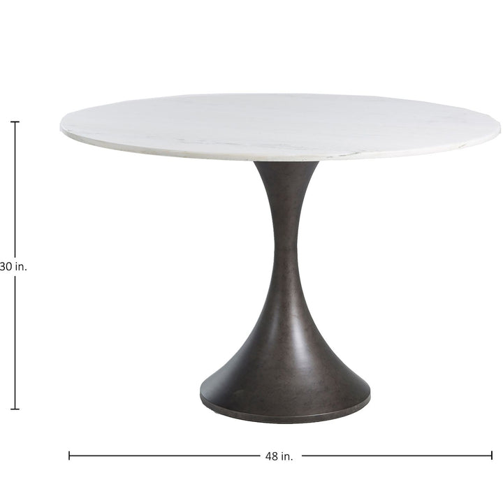 Cortez Marble Round Pedestal Breakfast Table - 48 In. W X 30 In. H