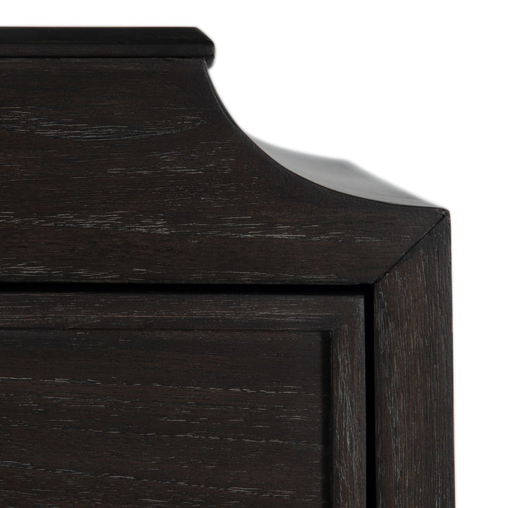 Alexandra Mindi Wood Storage Chest - 3 Drawers, Cerused Forest Black