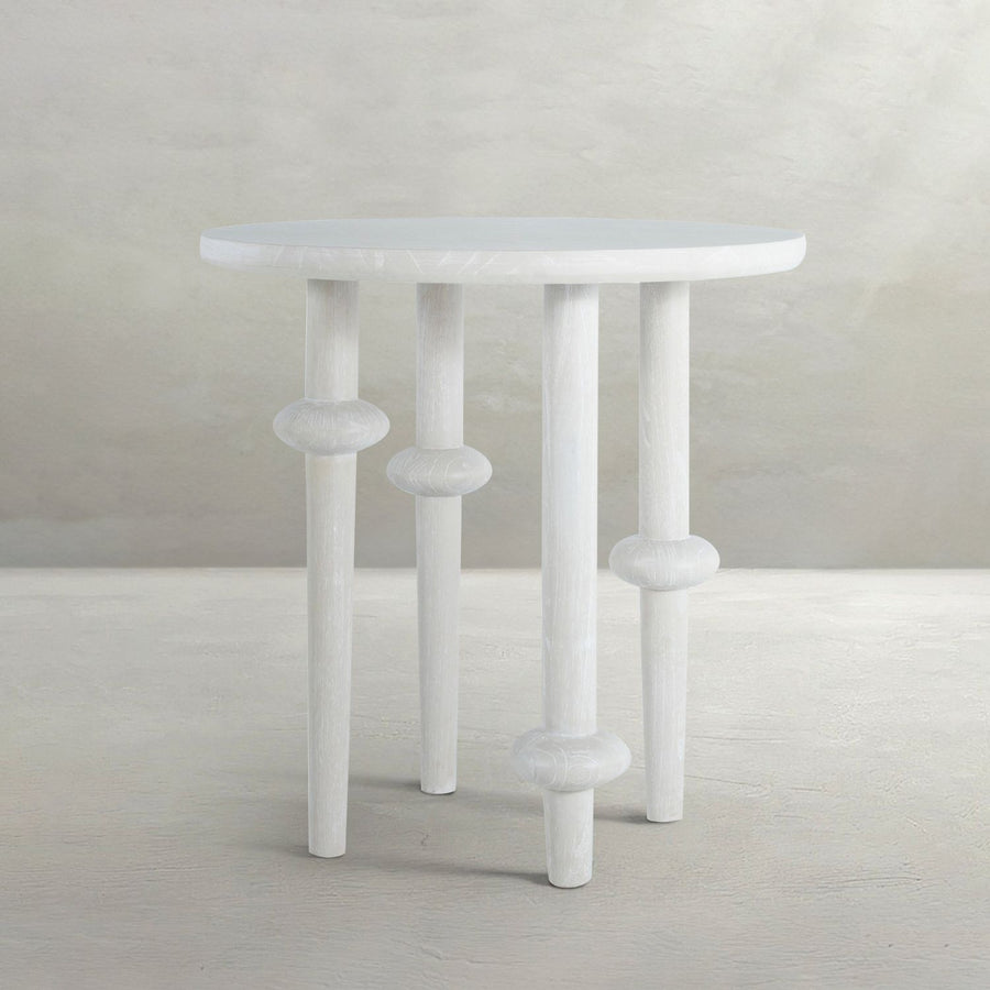 Aba Mindi Wood Round Side Table - 30 In. W X 30.5 In. H