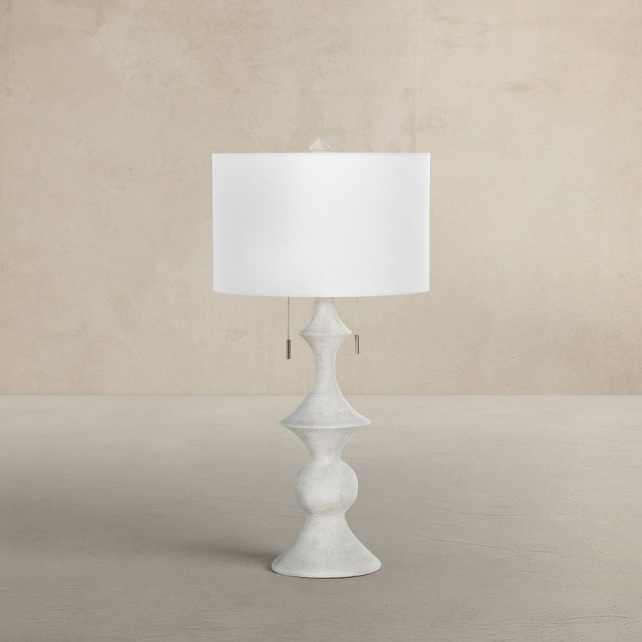 Radnor Linen Plaster Antique Brass Table Lamp - 32 In. H
