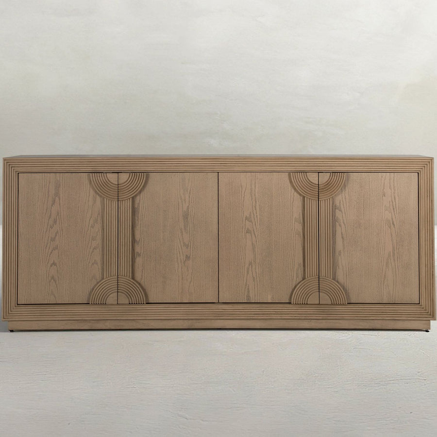 Aero Wood Storage Geometric Sideboard - 2 Shelves
