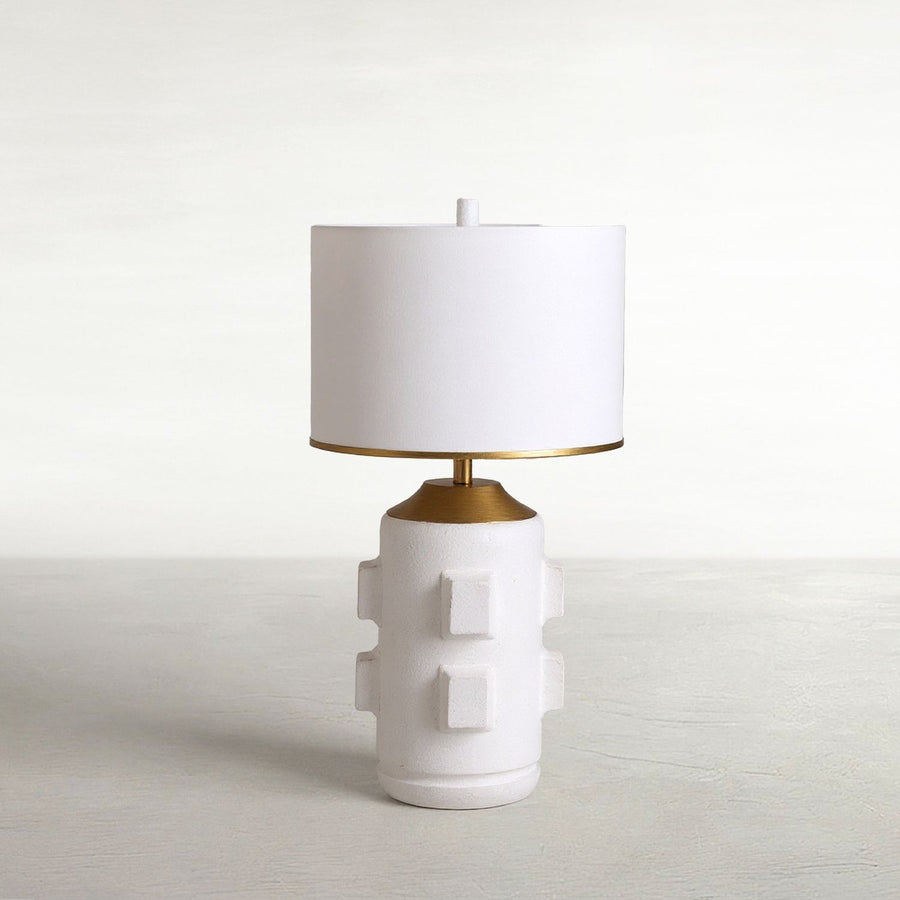 Bridget Ceramic Fabric Plaster White Table Lamp - 36 In. H