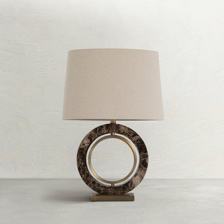 Janelle Marble Metal Antique Brass Table Lamp - 26.75 In. H