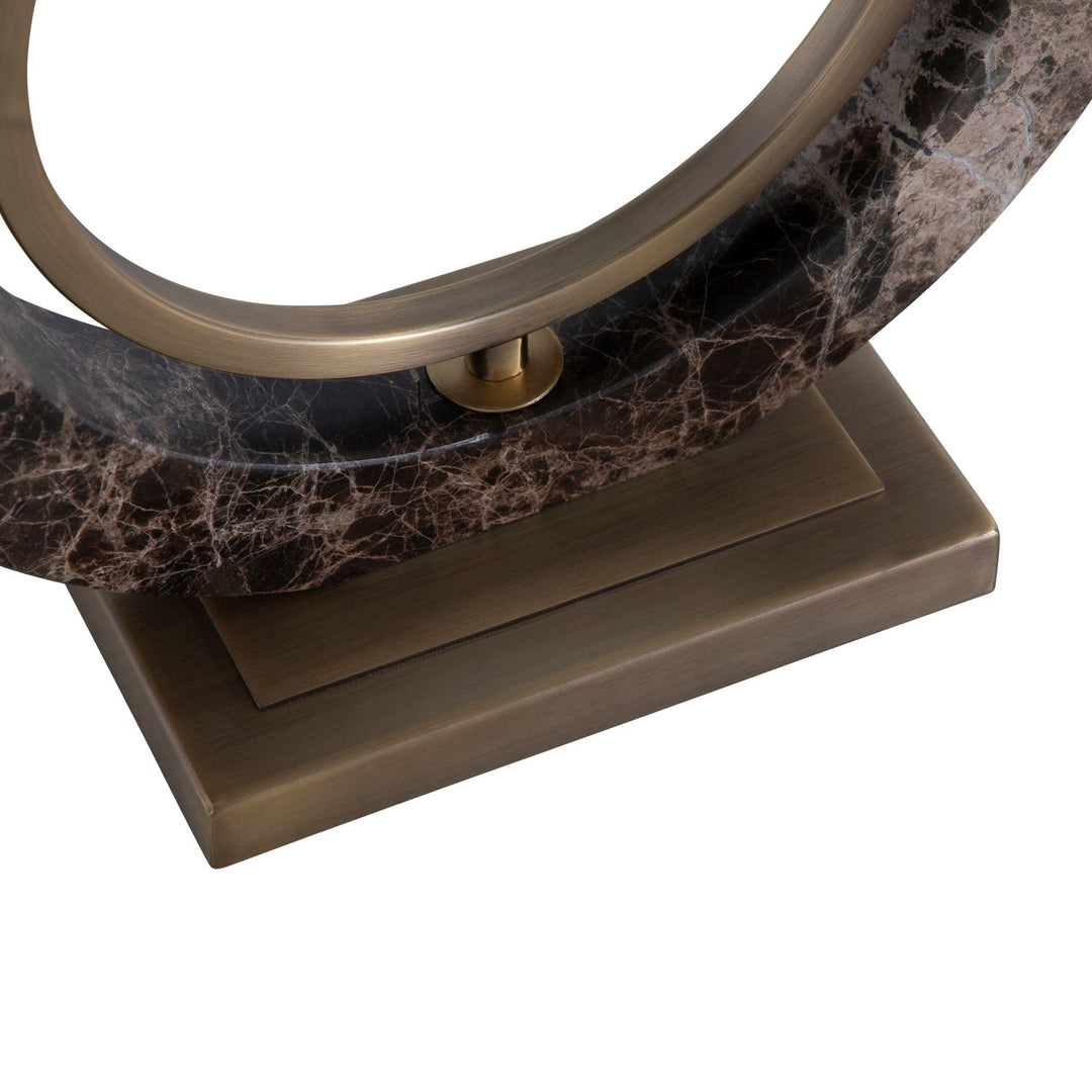 Janelle Marble Metal Antique Brass Table Lamp - 26.75 In. H