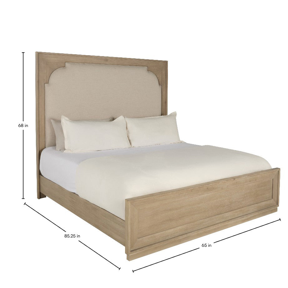 Windsor Upholstered Mahogany Wood Bed