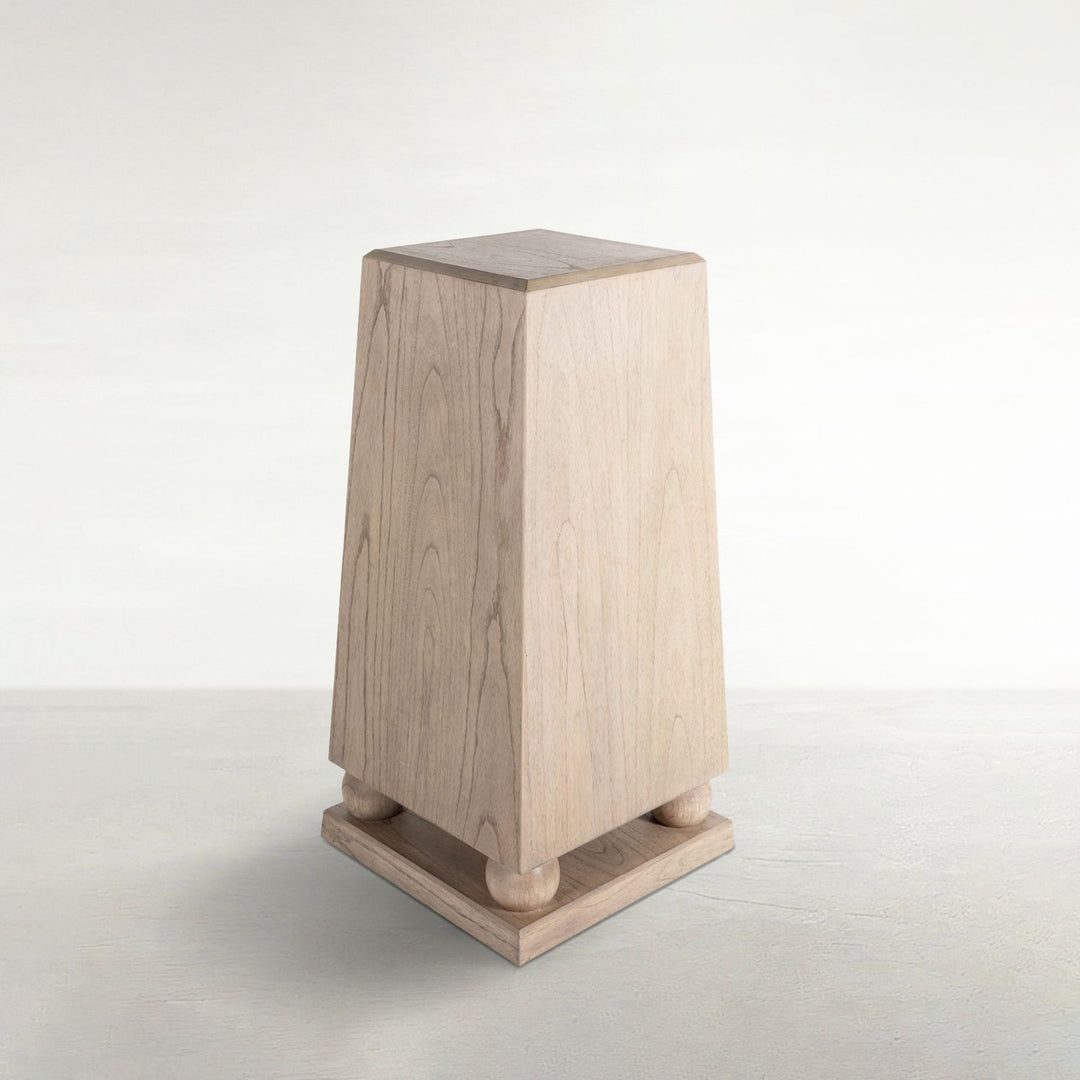 Chess Mahogany Wood Square Pedestal Accent Table - 18 In. W X 36 In. H