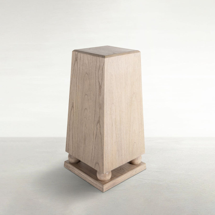 Chess Mahogany Wood Square Pedestal Accent Table - 18 In. W X 36 In. H