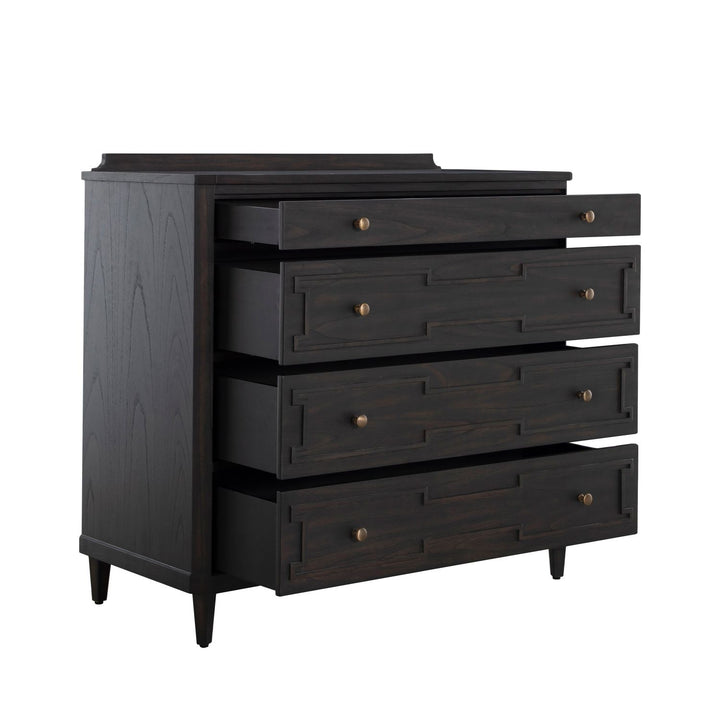 Glenwood Mindi Wood Chest - 4 Drawers, Cerused Brown