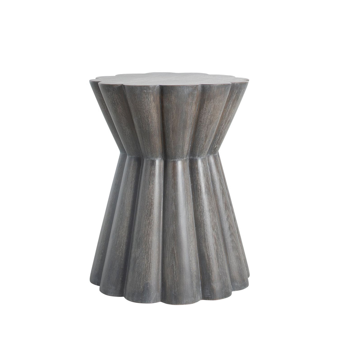 Annie Resin Unique Pedestal Side Table - Forest Black, 20 In. W X 24 In. H