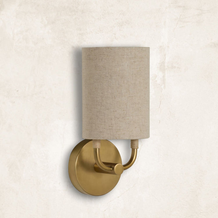Shorelight Satin Brass Rattan Wall Sconce - 5.75 In. D X 12.5 In. H