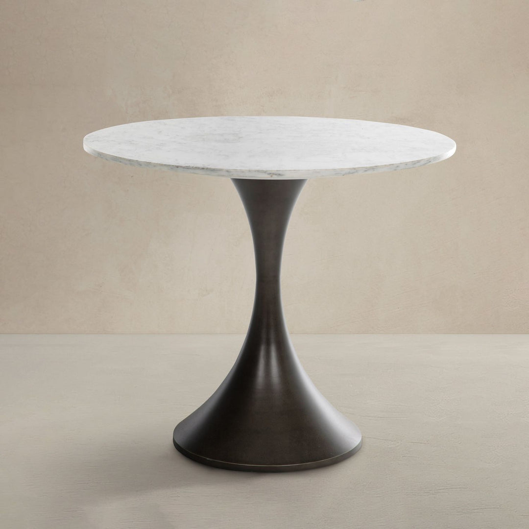 Cortez Marble Round Pedestal Breakfast Table - 48 In. W X 30 In. H