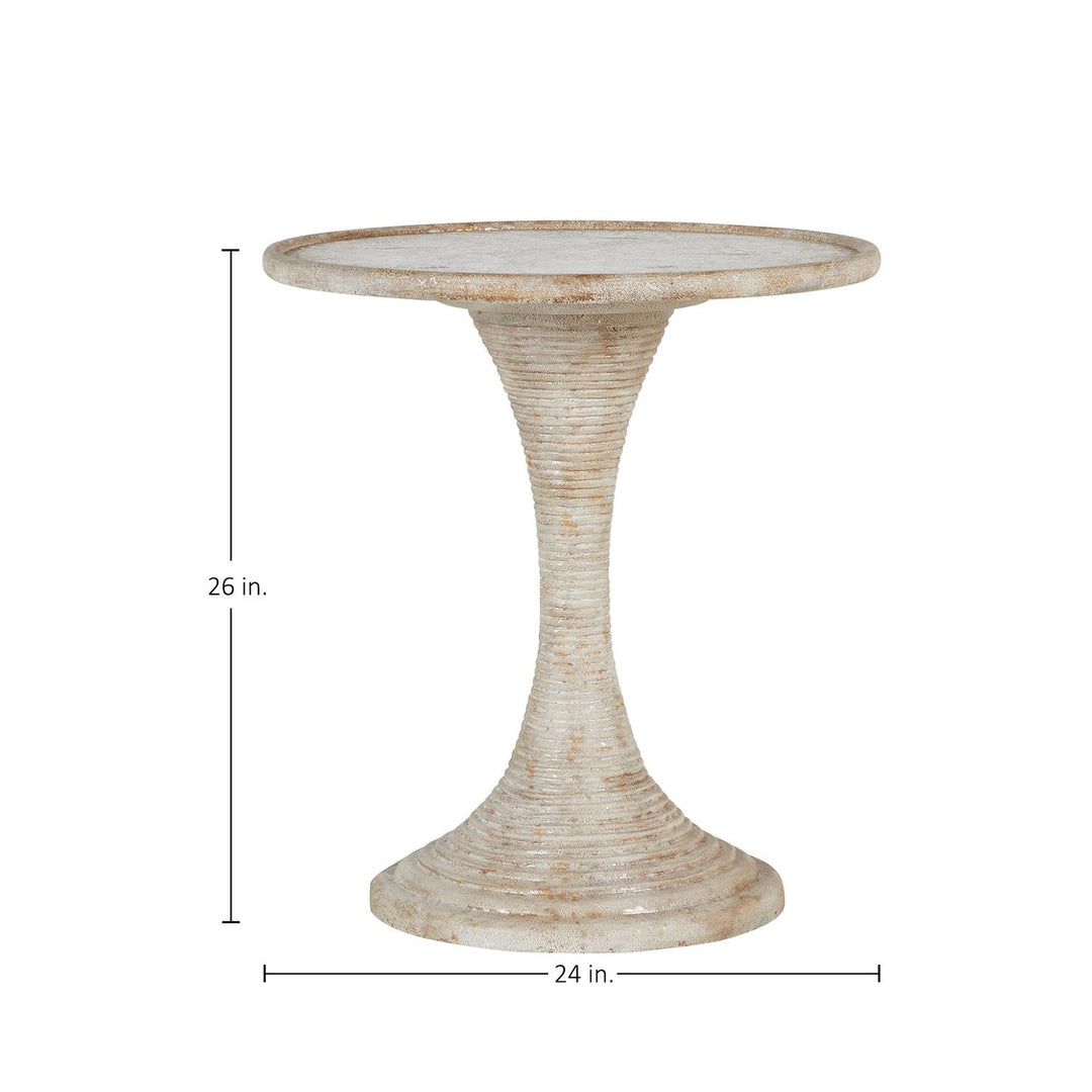 Gloria Resin Round Pedestal Accent Table - 24 In. W X 26 In. H
