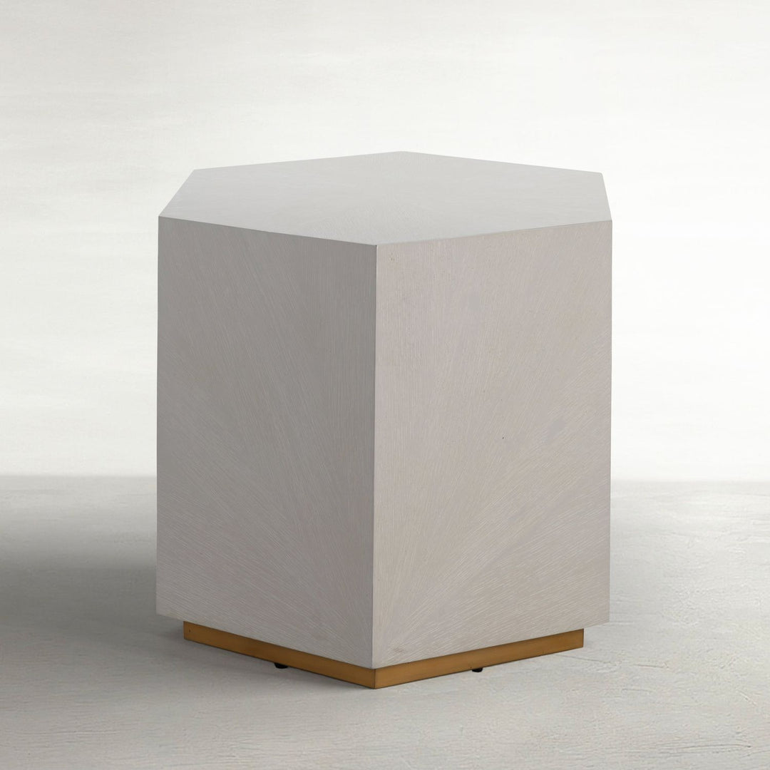 Winslet Iron Hexagon Pedestal Side Table - 26 In. W X 22.75 In. H