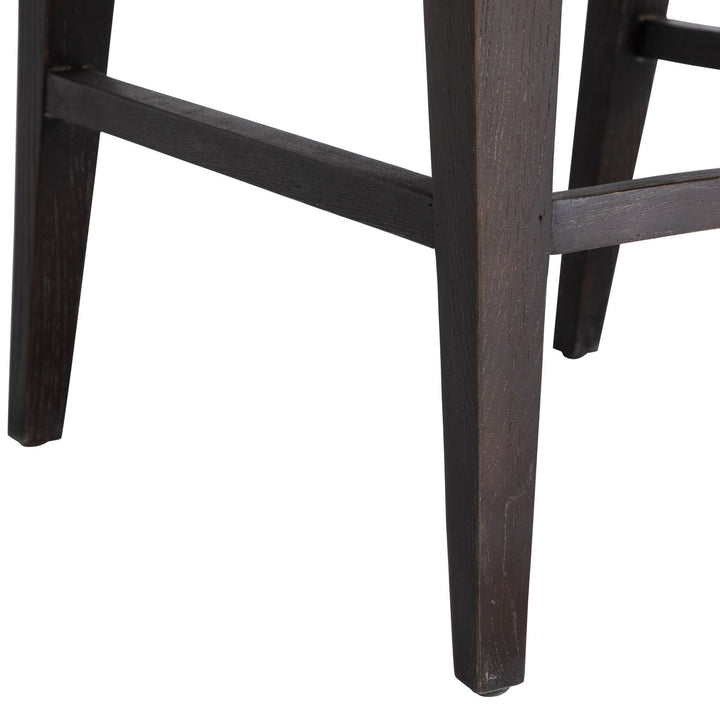 Josy Oak Tapered Legs Dining Chair - Cerused Ash Ivory Beige