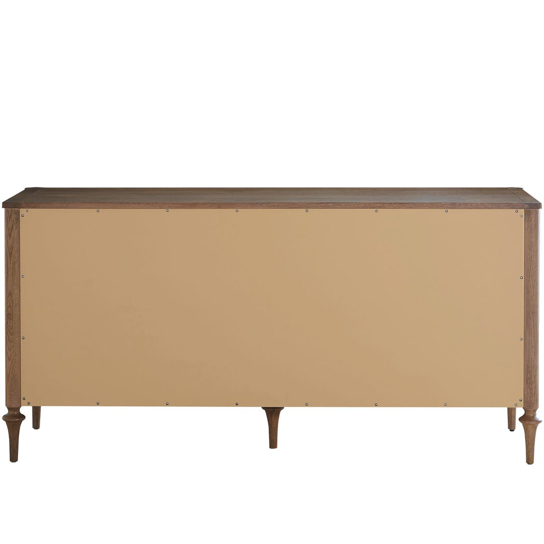 Andrea Oak Ribbed Dresser - 6 Drawers, Antique Bronze