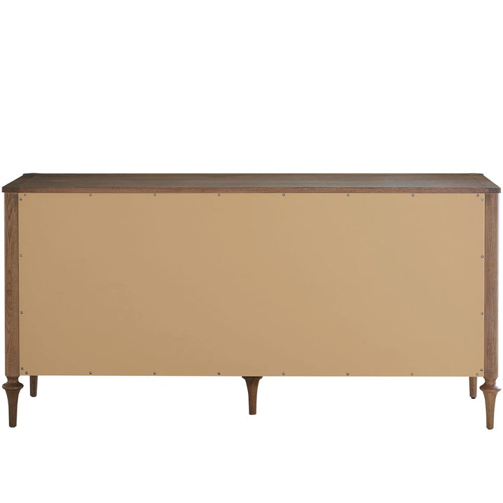 Andrea Oak Ribbed Dresser - 6 Drawers, Antique Bronze