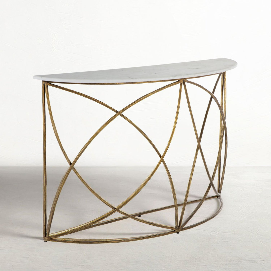 Wayland Iron Half-Circle Frame Console Table - 48 In. W X 31.25 In. H